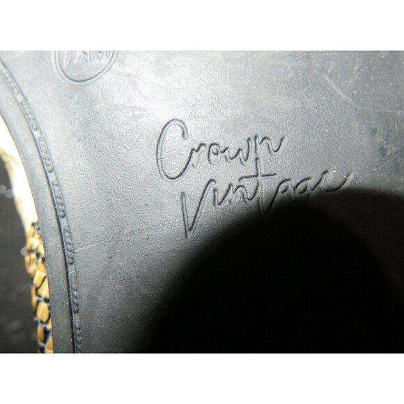 Crown Vintage Python Embossed Leather Chelsea Chunky Heel Ankle Boots size 7.5 - Picture 8 of 10